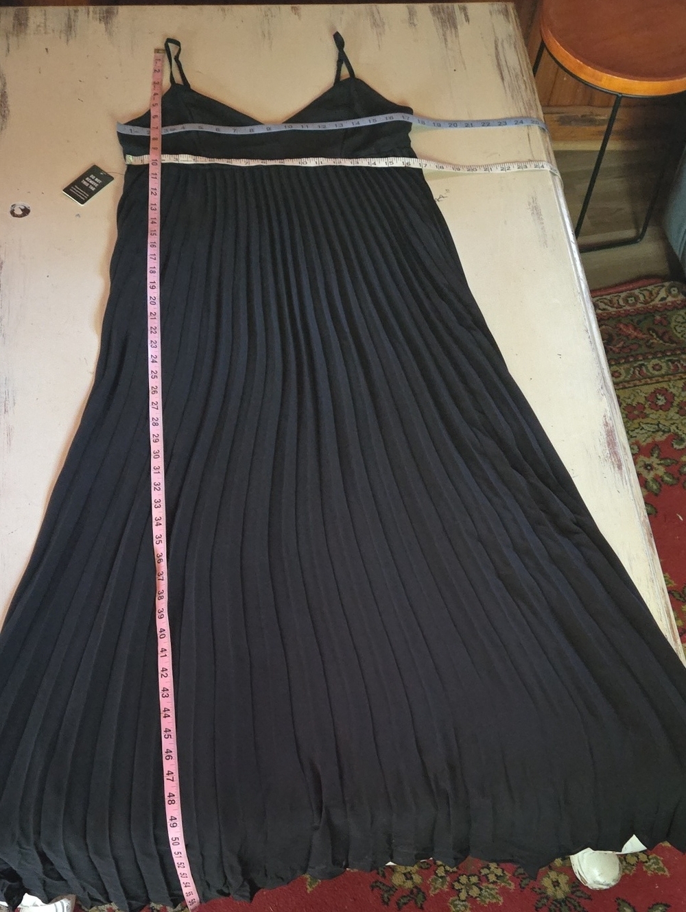 Express Black Empire Waist Pleated Lower Maxi Dress Size Medium - Picture 7 of 11